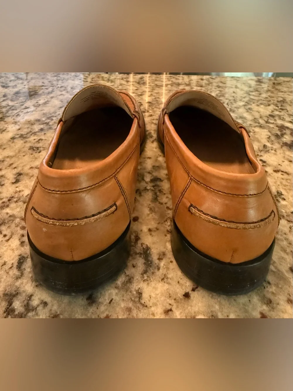 Banana Republic Mens 10M Penny Loafers Tan Brown Italian Leather Ortholite Shoes